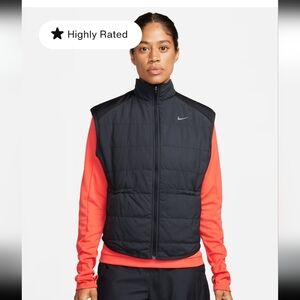 Nike Therma-FIT Vest Womens Large Running Jacket Synthetic Fill Zip Pockets NWT